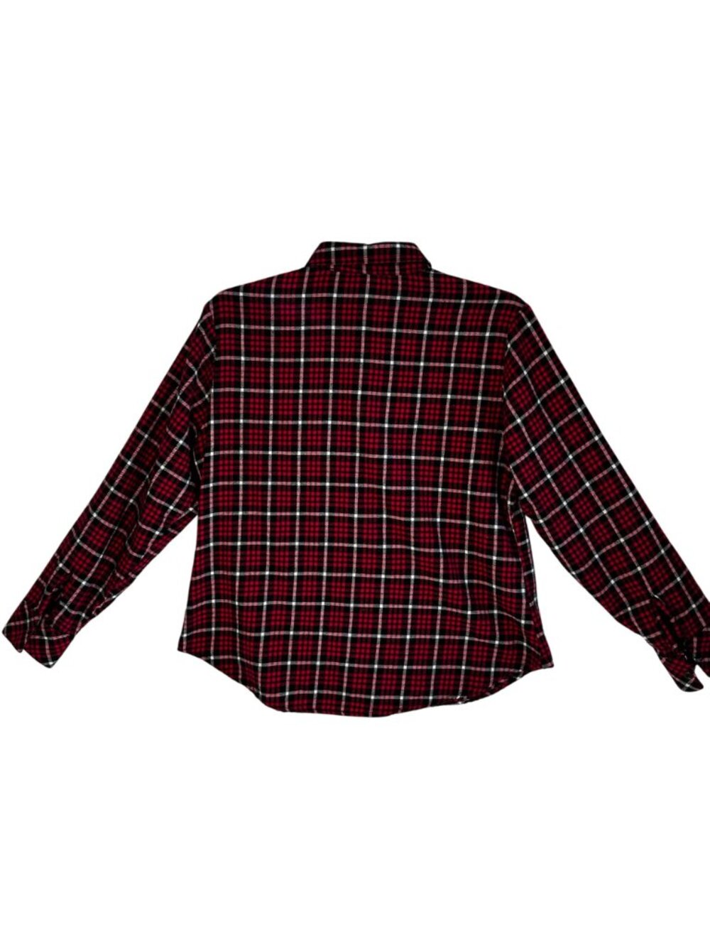 Riders By Lee Women's Red & Black Plaid 100% Cotton Flannel Button-Up Shirt SZ L - Picture 3 of 11
